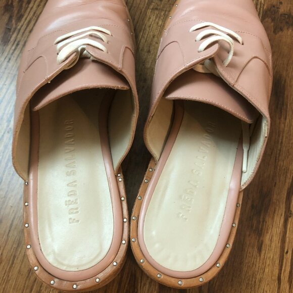 Freda Salvador Leather Studded Accents Mules - Picture 5 of 5